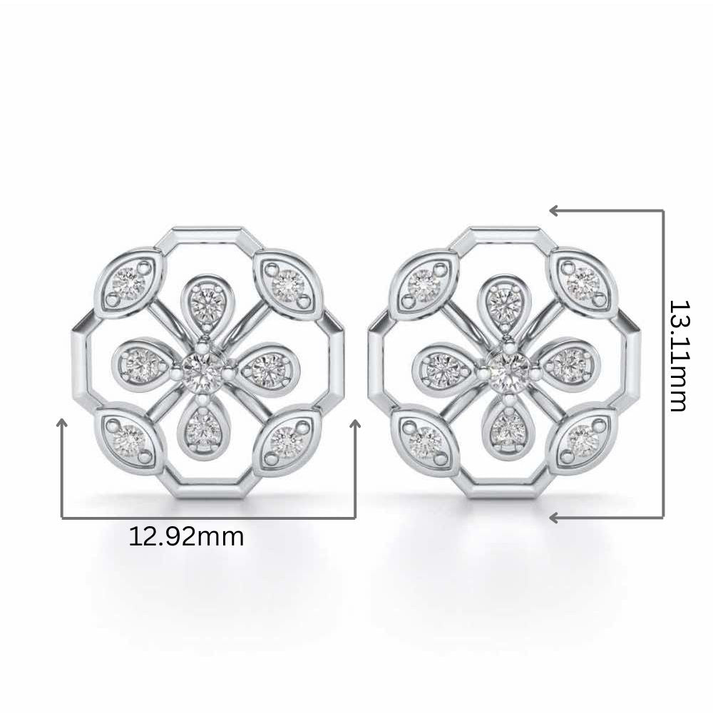 Elegante Silver Studs - White Gold - Image 2
