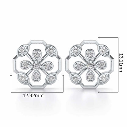 Elegante Silver Studs - White Gold - Image 2