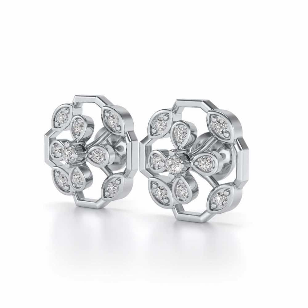 Elegante Silver Studs - White Gold - Image 3