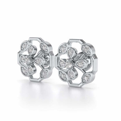 Elegante Silver Studs - White Gold - Image 3