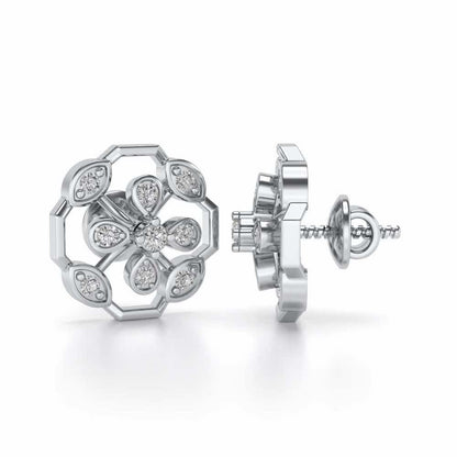Elegante Silver Studs - White Gold - Image 4
