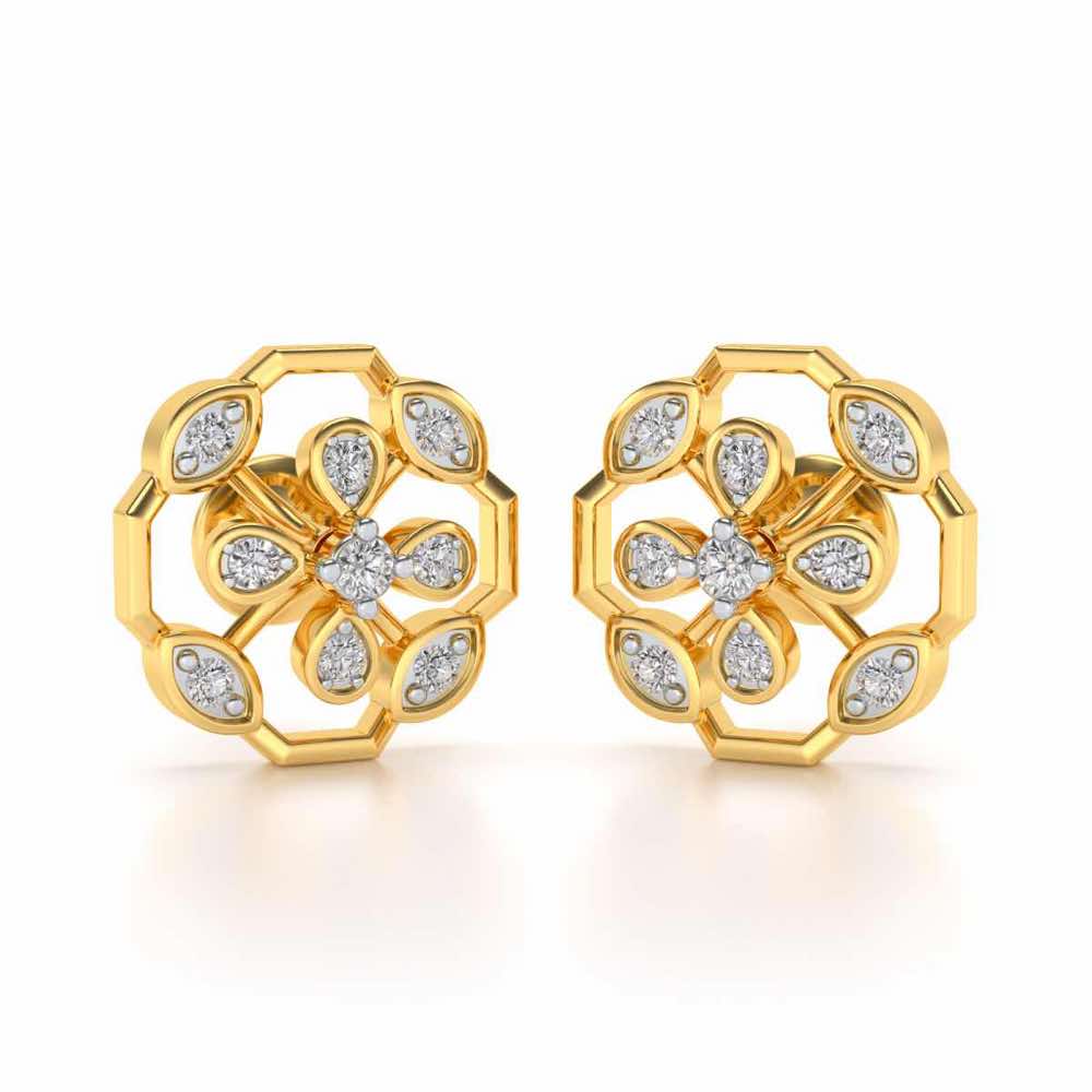 Elegante Silver Studs - Yellow Gold - Image 1