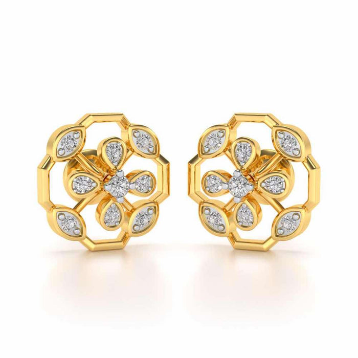 Elegante Silver Studs - Yellow Gold - Image 1