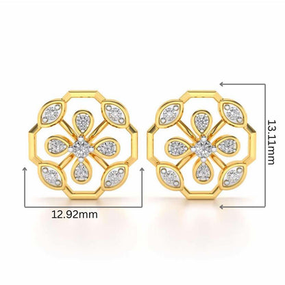 Elegante Silver Studs - Yellow Gold - Image 2