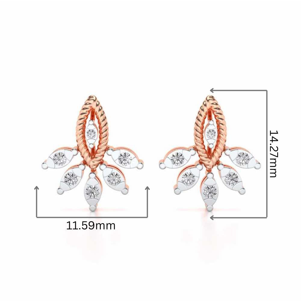 Eminente Silver Studs - Rose Gold - Image 2