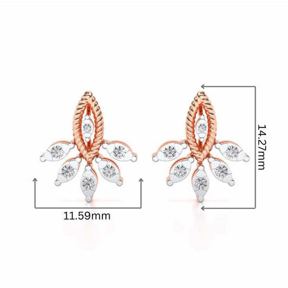 Eminente Silver Studs - Rose Gold - Image 2