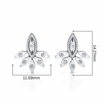 Eminente Silver Studs - White Gold - Image 2