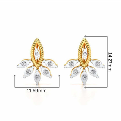 Eminente Silver Studs - Yellow Gold - Image 2