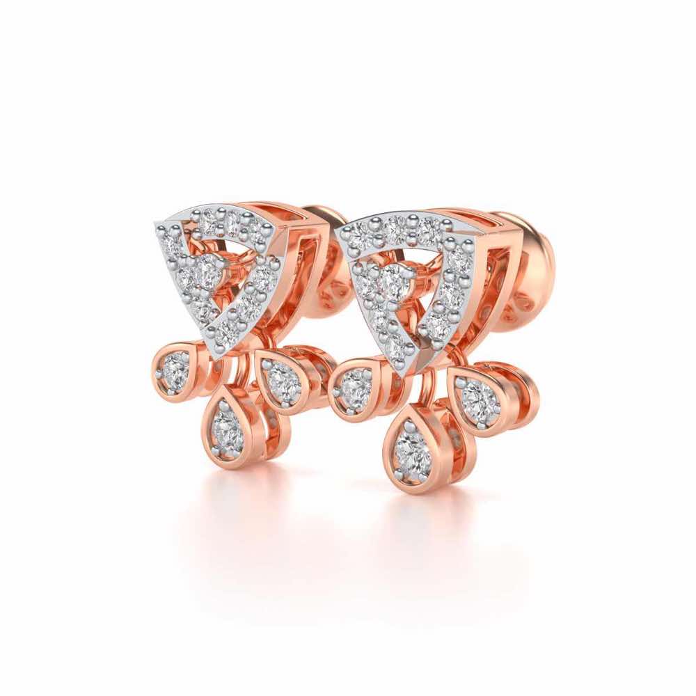 Eashta Silver Earrings - Rose Gold - Image 2