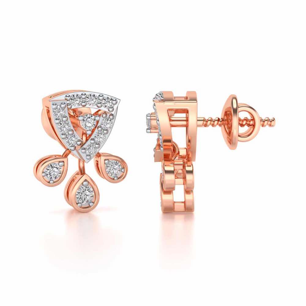 Eashta Silver Earrings - Rose Gold - Image 3