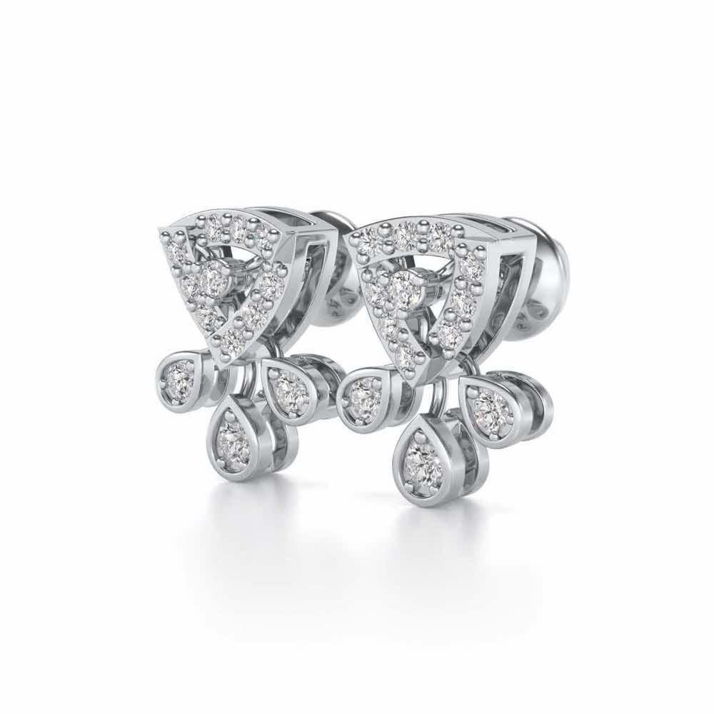 Eashta Silver Earrings - White Gold - Image 2
