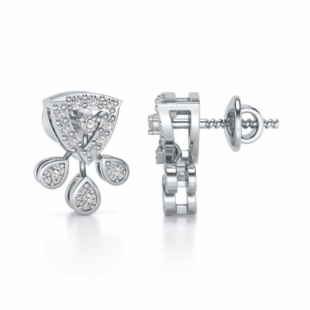 Eashta Silver Earrings - White Gold - Image 3