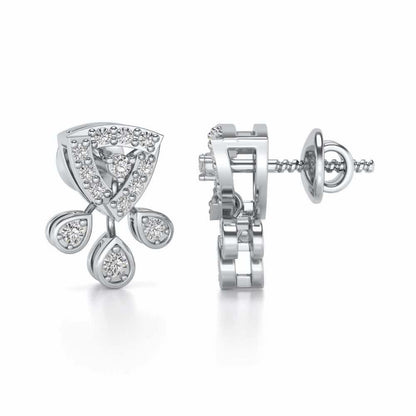 Eashta Silver Earrings - White Gold - Image 3