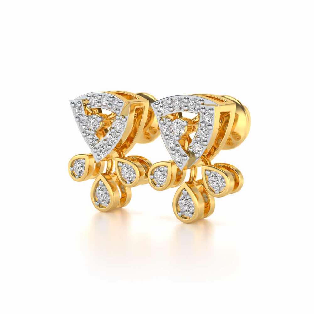 Eashta Silver Earrings - Yellow Gold - Image 2