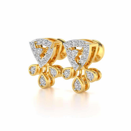 Eashta Silver Earrings - Yellow Gold - Image 2
