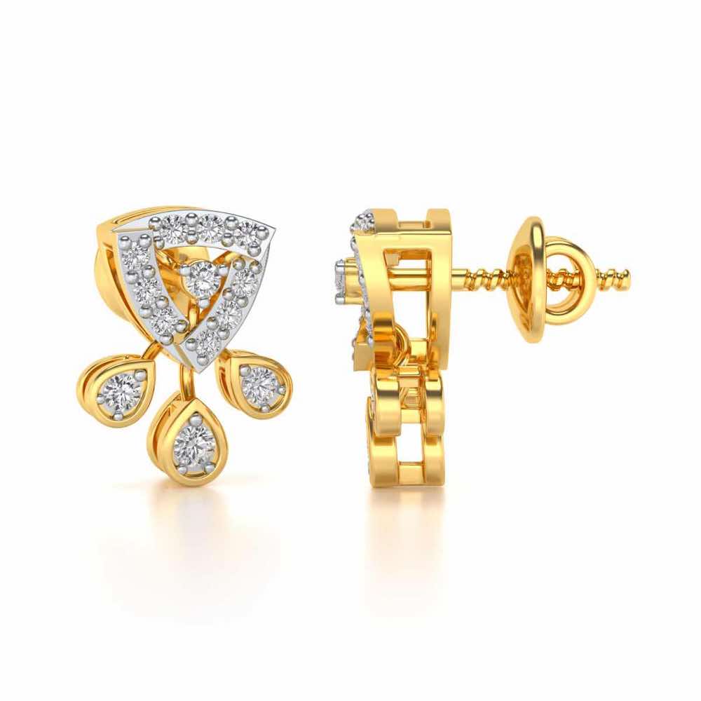 Eashta Silver Earrings - Yellow Gold - Image 3