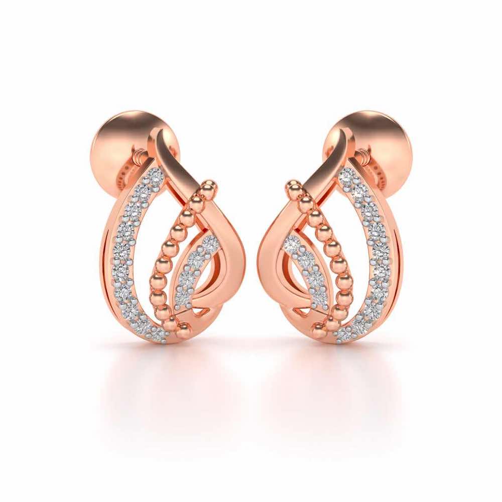 Eclater Silver Studs - Rose Gold - Image 1