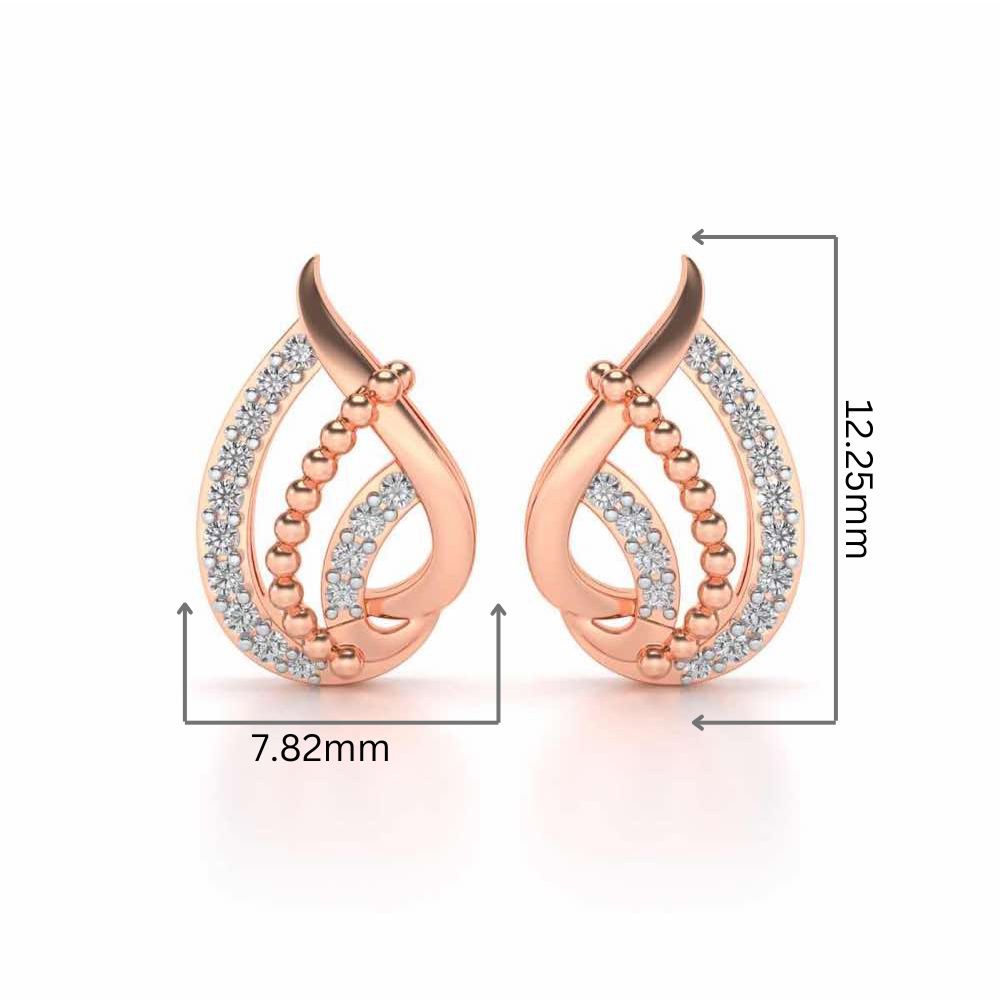 Eclater Silver Studs - Rose Gold - Image 2