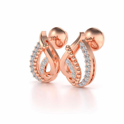 Eclater Silver Studs - Rose Gold - Image 3