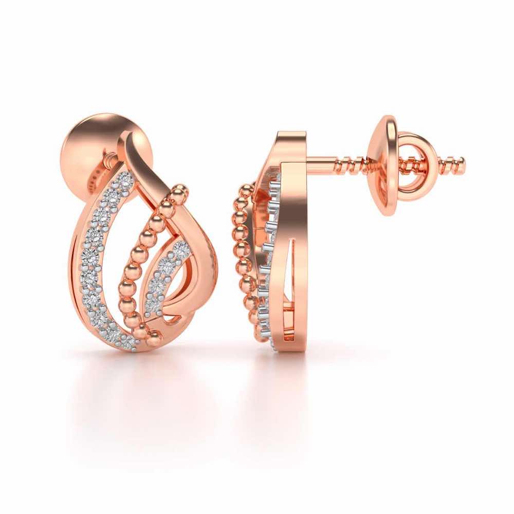 Eclater Silver Studs - Rose Gold - Image 4
