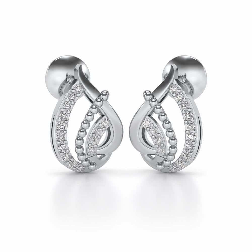 Eclater Silver Studs - White Gold - Image 1