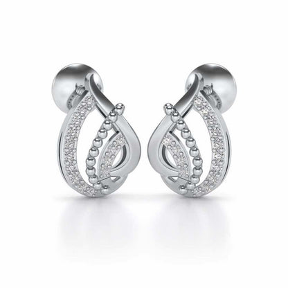 Eclater Silver Studs - White Gold - Image 1