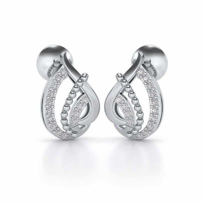 Eclater Silver Studs - White Gold - Image 1