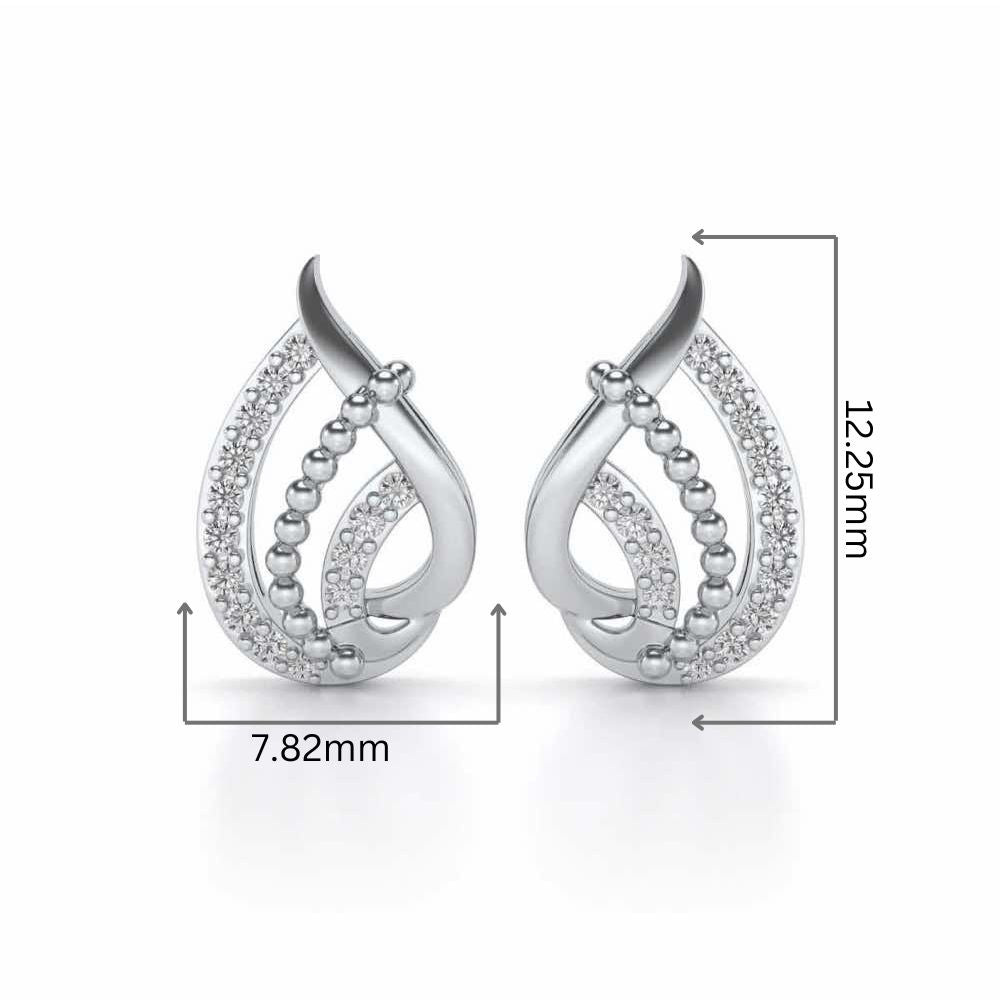 Eclater Silver Studs - White Gold - Image 2
