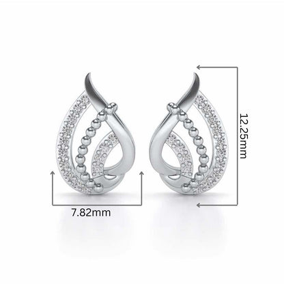 Eclater Silver Studs - White Gold - Image 2
