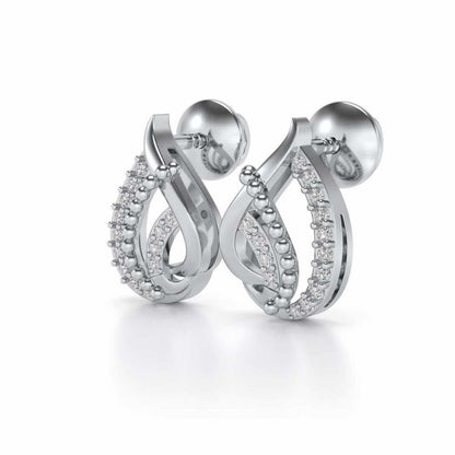 Eclater Silver Studs - White Gold - Image 3