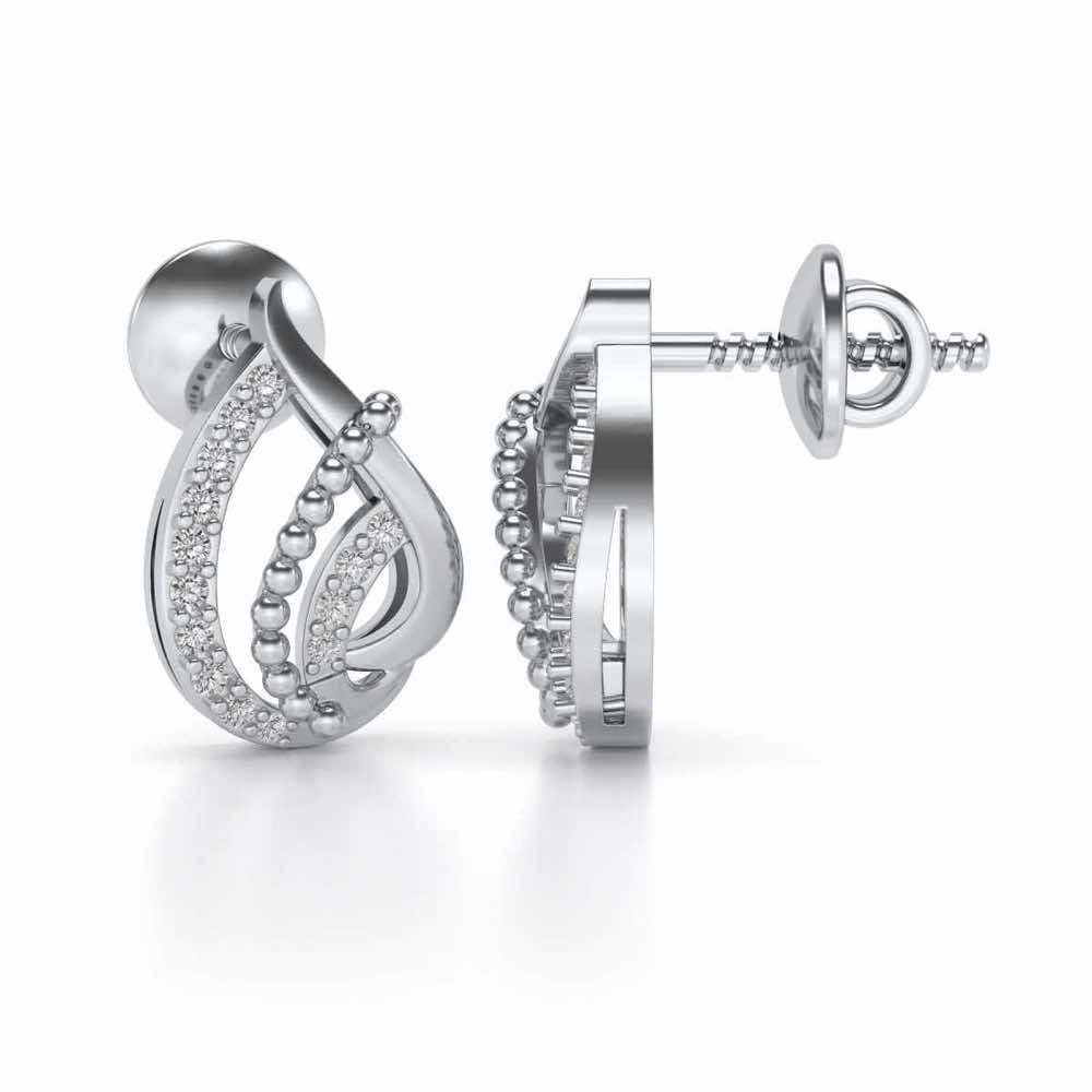 Eclater Silver Studs - White Gold - Image 4
