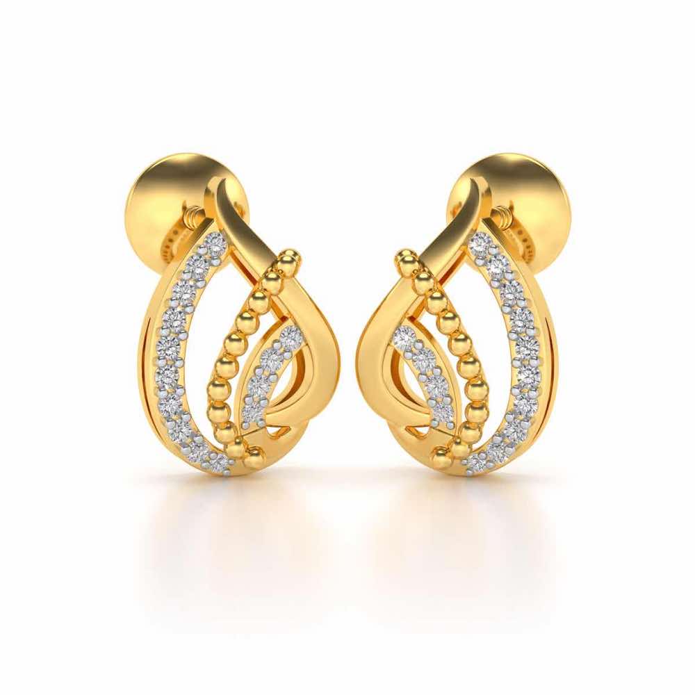 Eclater Silver Studs - Yellow Gold - Image 1