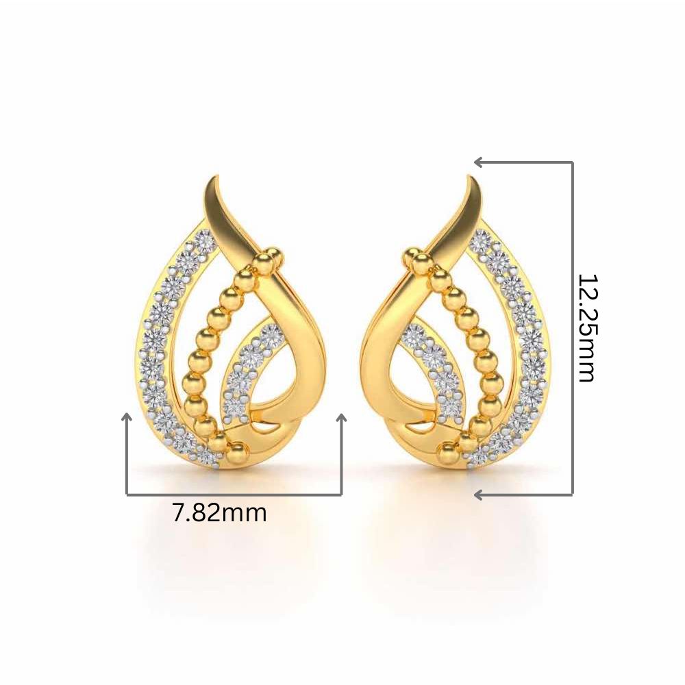Eclater Silver Studs - Yellow Gold - Image 2