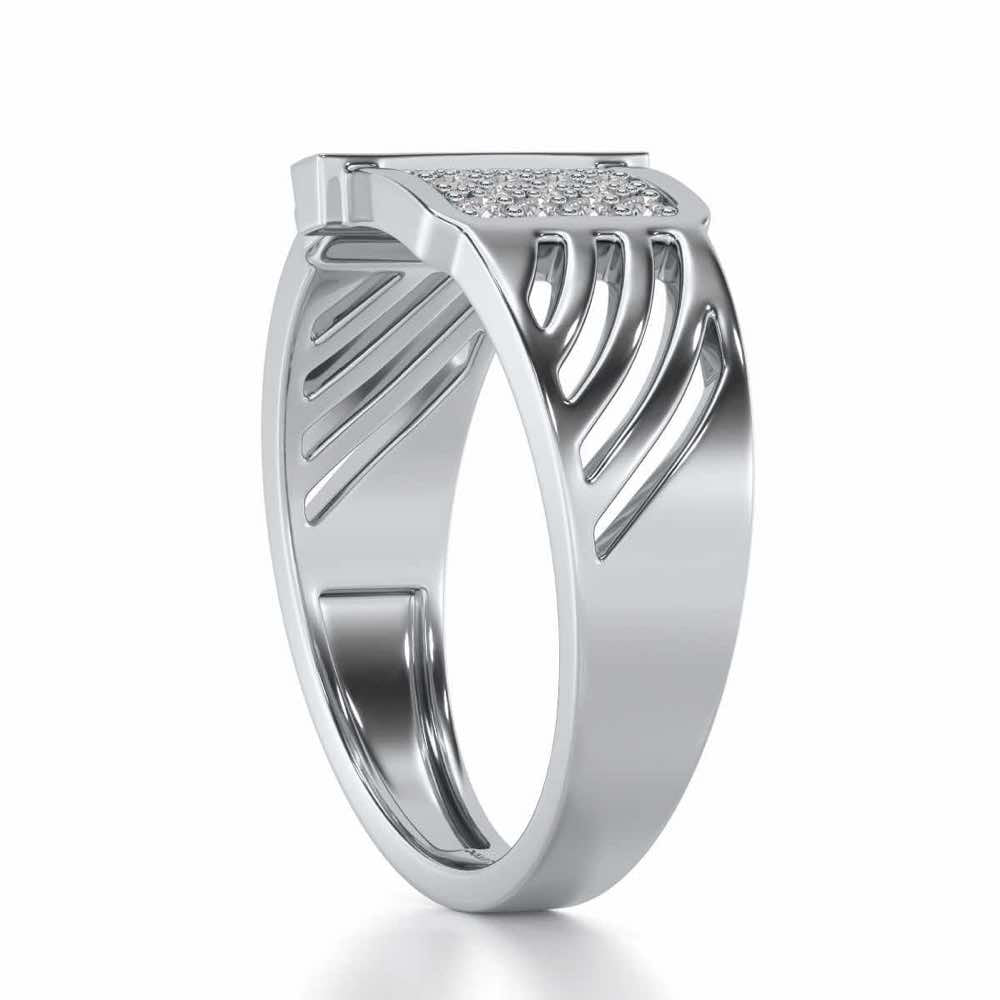 Ecstatic Silver Ring For Men - White Gold - Image 3