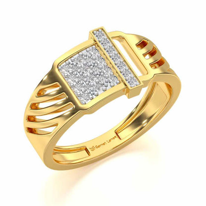 Ecstatic Silver Ring For Men - Yellow Gold - Image 1