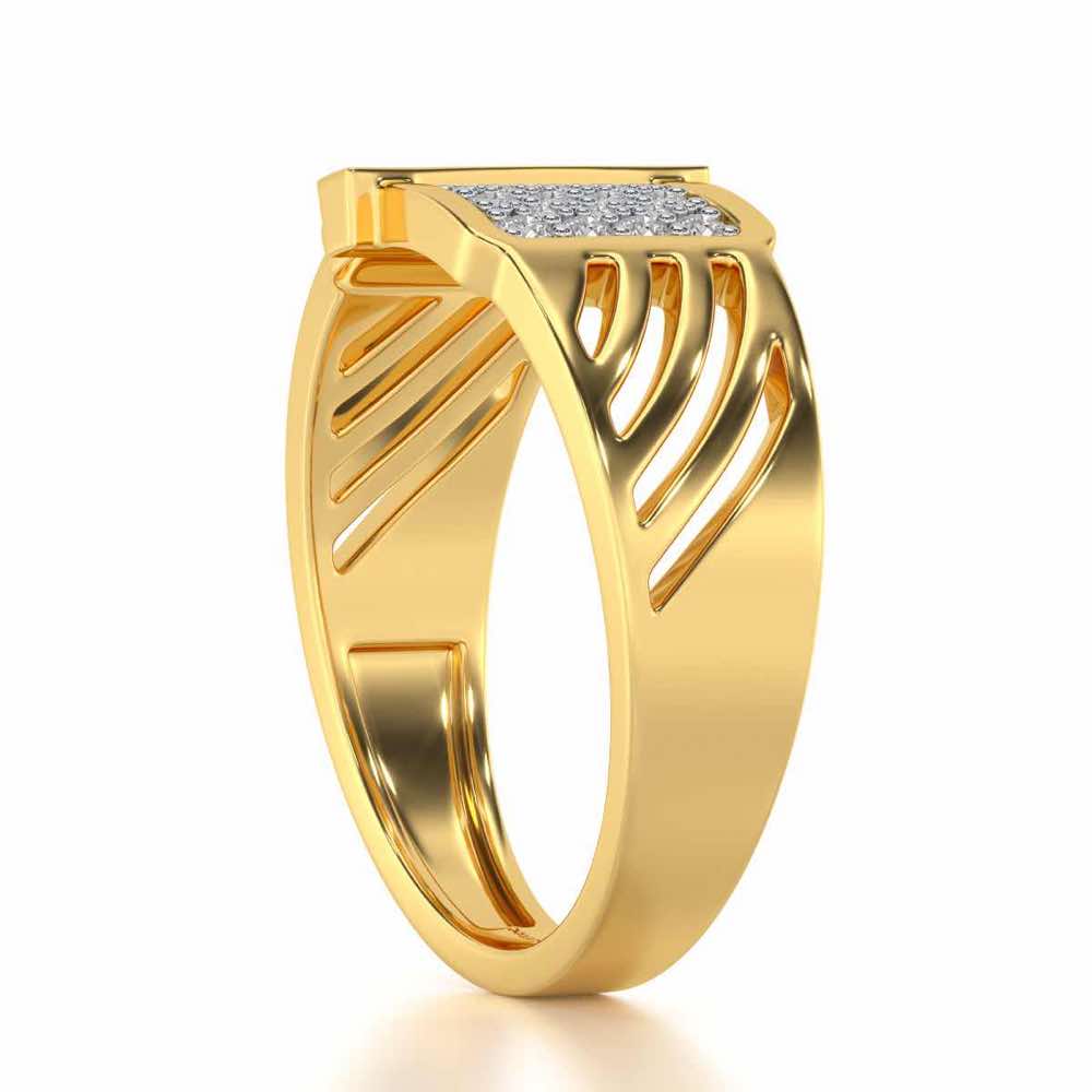 Ecstatic Silver Ring For Men - Yellow Gold - Image 3