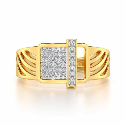 Ecstatic Silver Ring For Men - Yellow Gold - Image 4