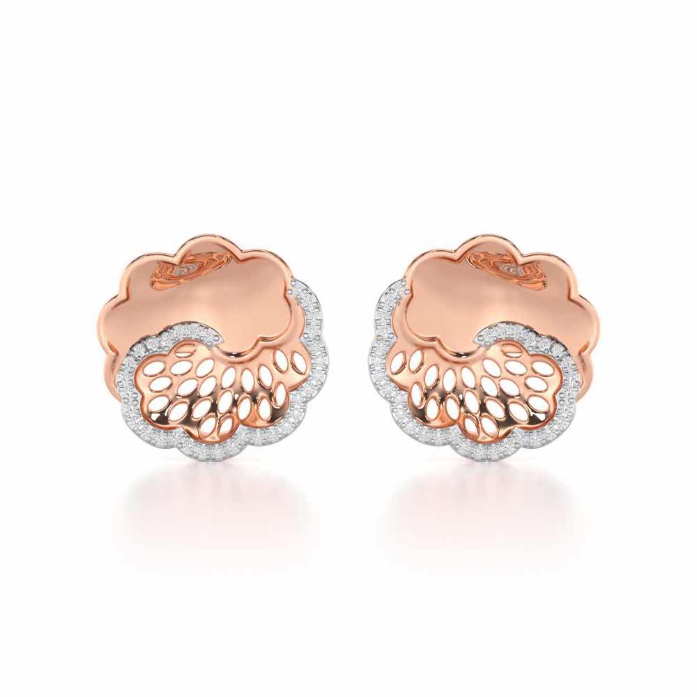 Effulgent Grace Silver Earrings - Rose Gold - Image 1