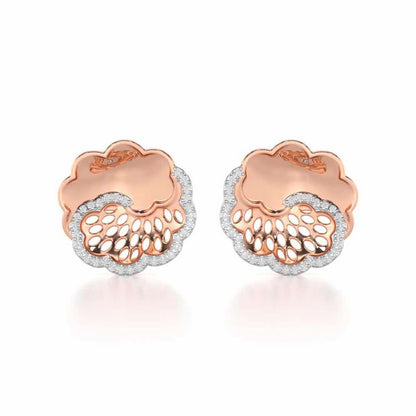 Effulgent Grace Silver Earrings - Rose Gold - Image 1