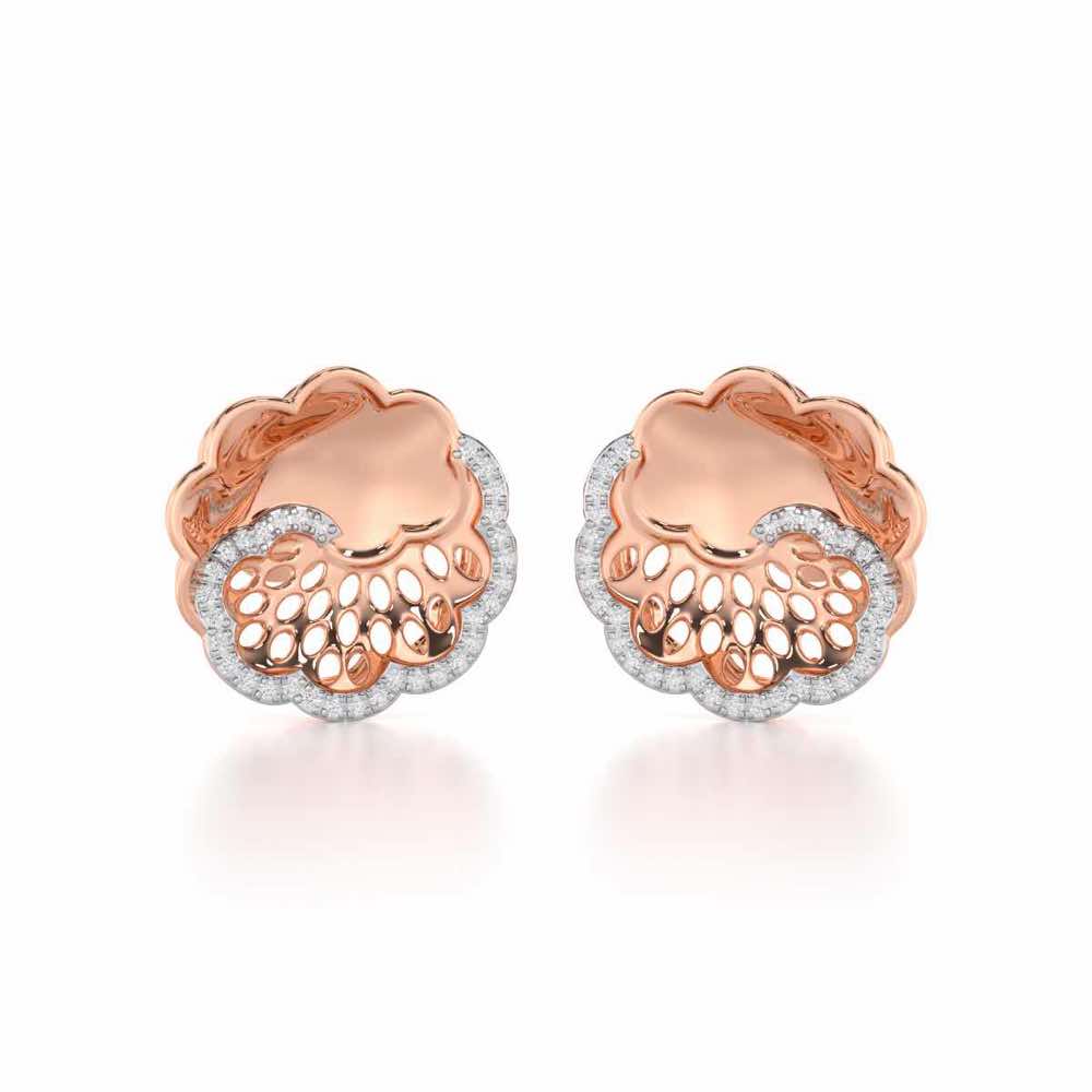 Effulgent Grace Silver Earrings - Rose Gold - Image 2