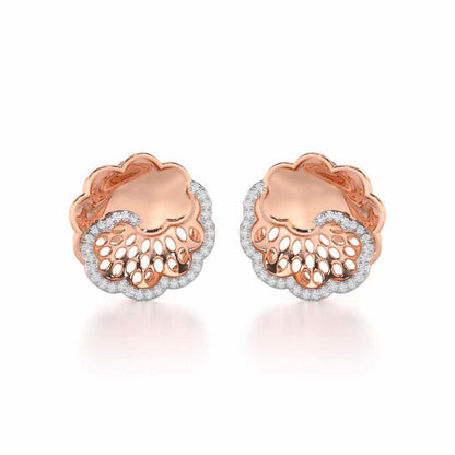 Effulgent Grace Silver Earrings - Rose Gold - Image 2
