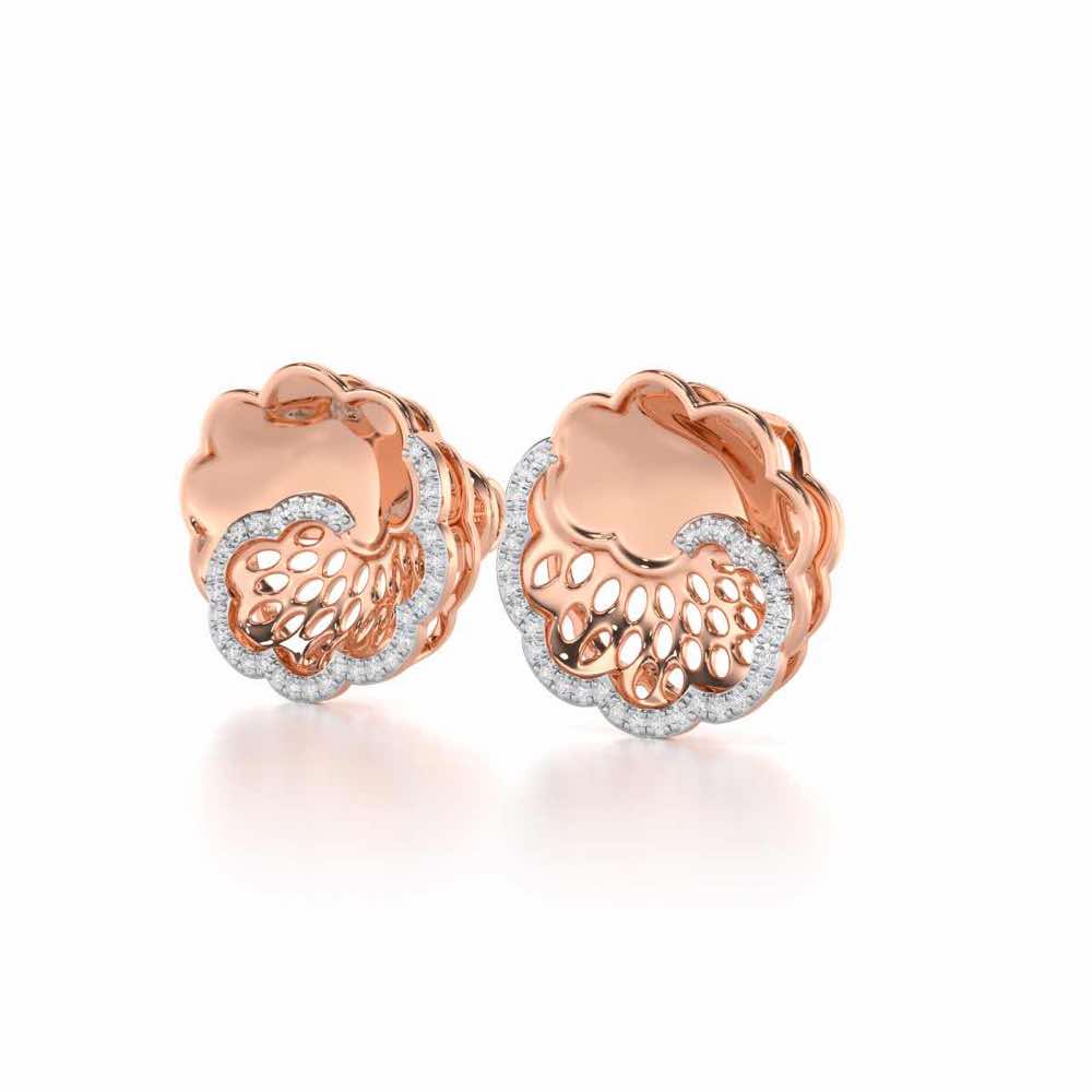 Effulgent Grace Silver Earrings - Rose Gold - Image 3