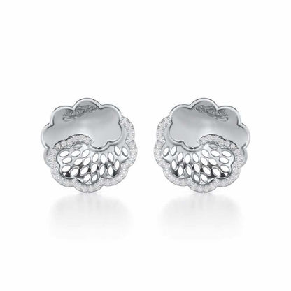 Effulgent Grace Silver Earrings - White Gold - Image 1