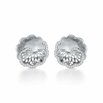 Effulgent Grace Silver Earrings - White Gold - Image 2