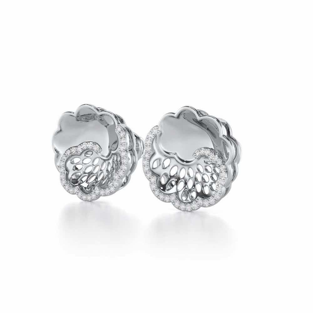 Effulgent Grace Silver Earrings - White Gold - Image 3