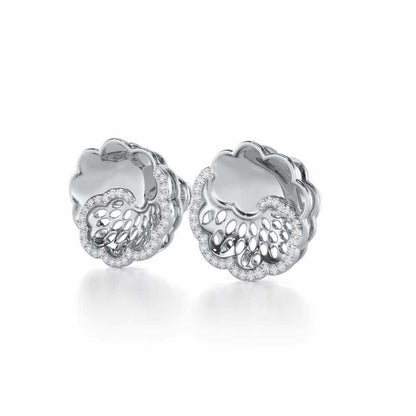 Effulgent Grace Silver Earrings - White Gold - Image 3