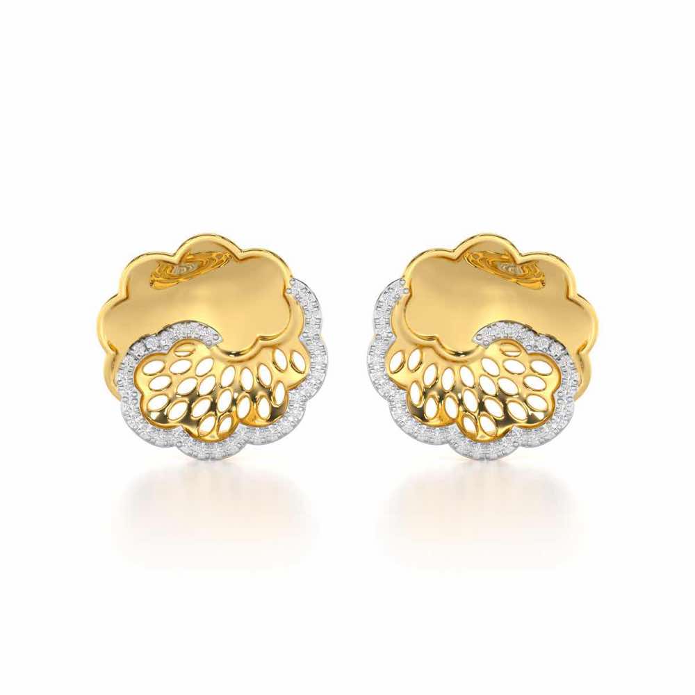 Effulgent Grace Silver Earrings - Yellow Gold - Image 1