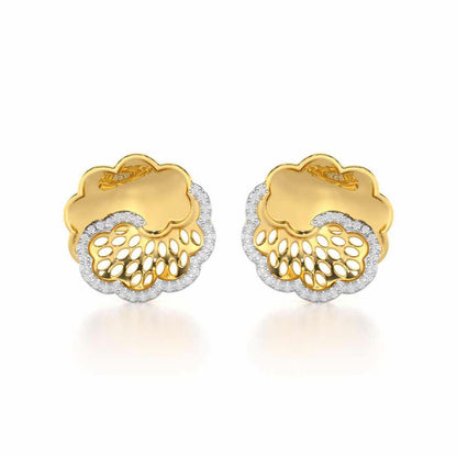 Effulgent Grace Silver Earrings - Yellow Gold - Image 1
