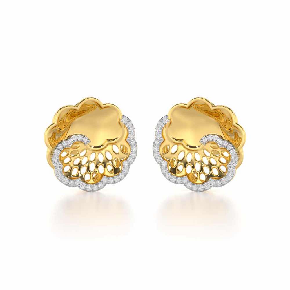 Effulgent Grace Silver Earrings - Yellow Gold - Image 2
