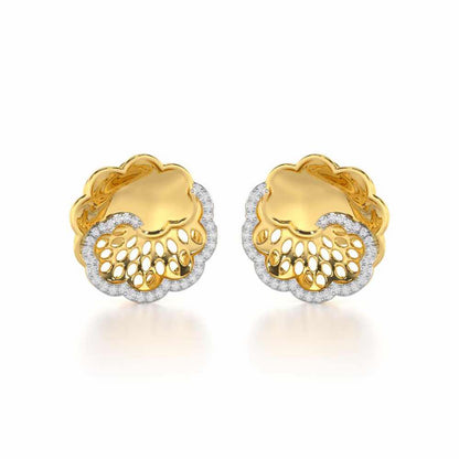 Effulgent Grace Silver Earrings - Yellow Gold - Image 2